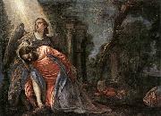 Paolo  Veronese Christ in the Garden Supported by an Angel oil on canvas